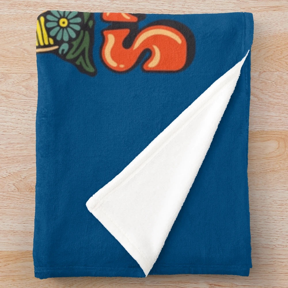 Soft, cozy plush blanket featuring the name and imagery of bluegrass musician Billy Strings