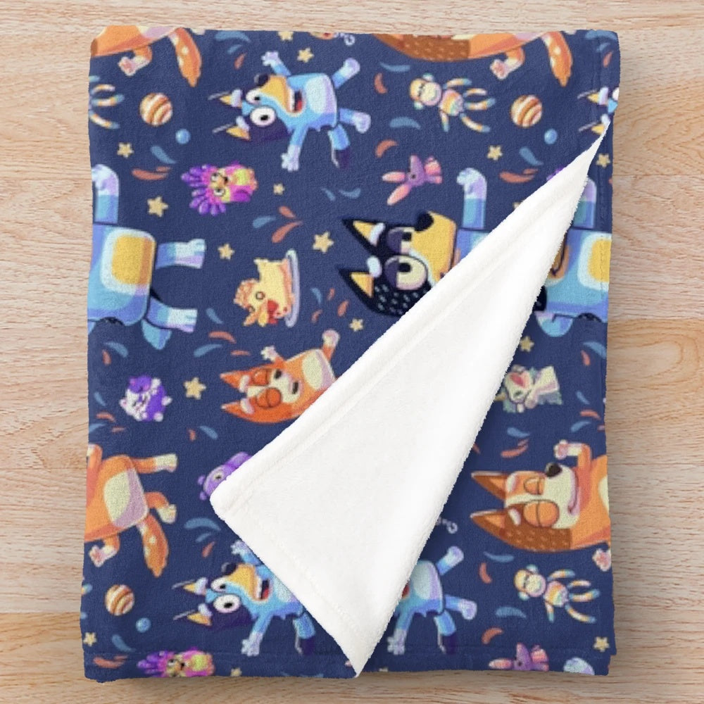 Bluey Dance Mode Plush Blanket with Seamless Character Pattern