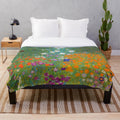 Gustav Klimt Blumengarten (Flower Garden) Plush Blanket
