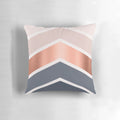 Chevron pattern pillow in blush, navy blue, and copper colors