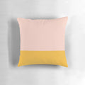 Blush pink and mustard yellow minimalist color block pillow