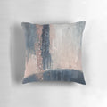 Blush pink and navy blue abstract modern art minimalist pillow with dot and splatter design