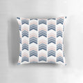 Blush pink and navy blue geometric scandi pattern throw pillow