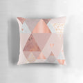 Blush pink geometric pillow with scandinavian-inspired design