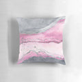 Blush rose marble decorative pillow with soft pastel pink and grey tones
