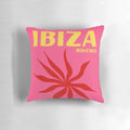Vibrant Ibiza-style floral print decorative pillow cover