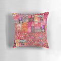 Bohemian mosaic pattern pillow with Moroccan and Indian fusion design