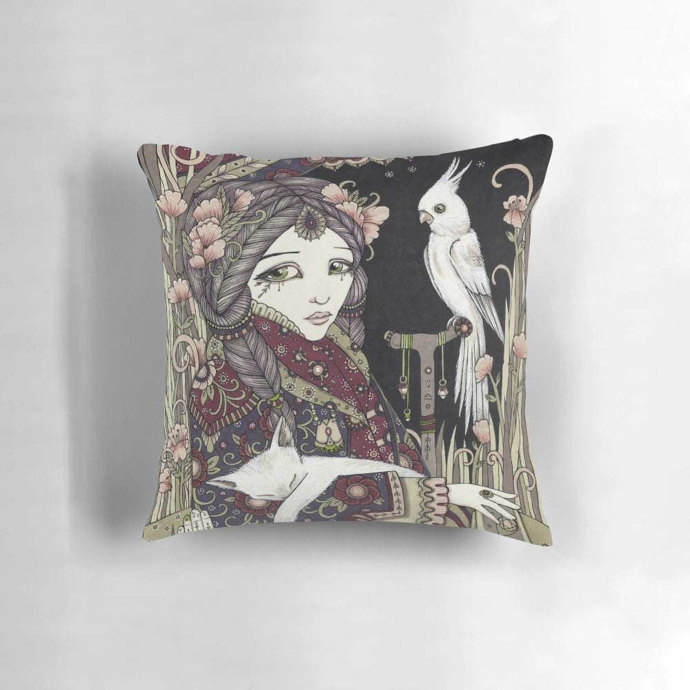 Beautifully patterned Roma Pillow with gypsy, ethnic, and bohemian design elements