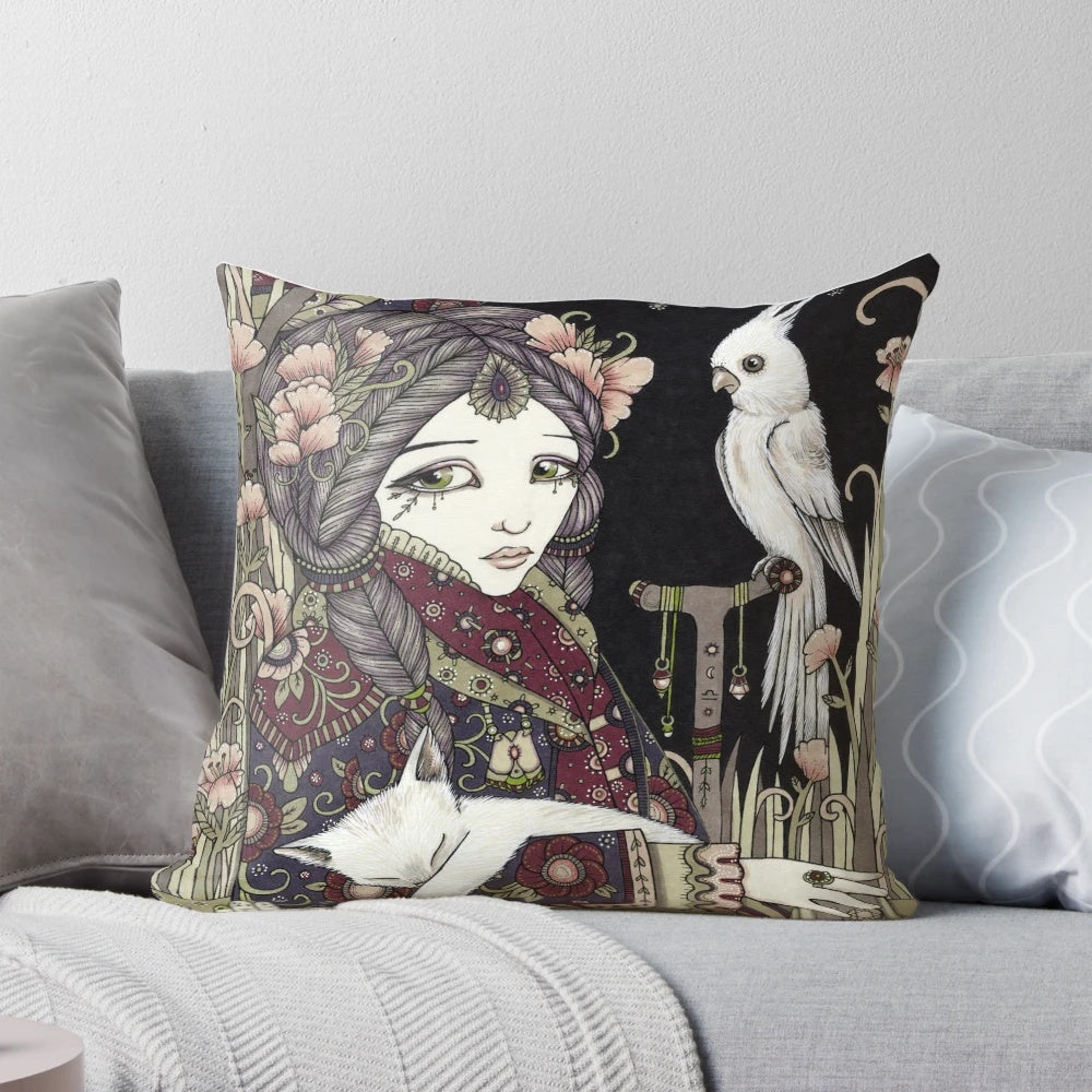 Beautifully patterned Roma Pillow with gypsy, ethnic, and bohemian design elements