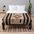 Boho bohemian plush blanket with geometric pattern design