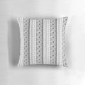 Handmade white mudcloth tribal pattern pillow for boho, rustic home decor