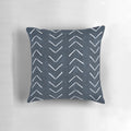 Boho-inspired navy blue and white arrow pattern decorative throw pillow
