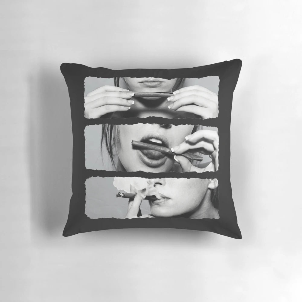 Cozy and stylish girls love blunts music festival-inspired pillow