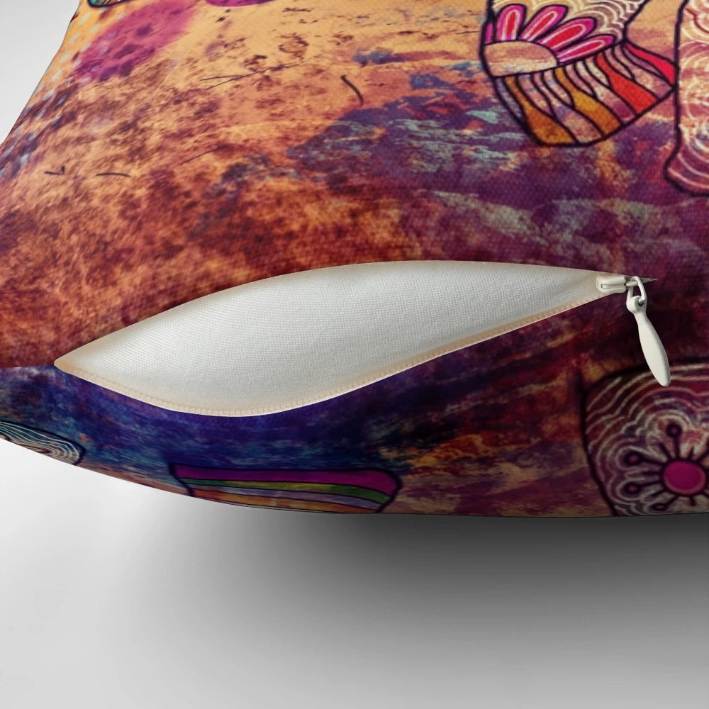 Soft, plush purple elephant pillow with a boho, indie design
