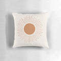 Boho sun rays terracotta pillow with neutral, earthy, and natural design