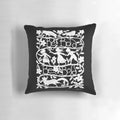 Monochrome silhouette of a fox on a bold pillow, perfect for a brave and modern girl's room