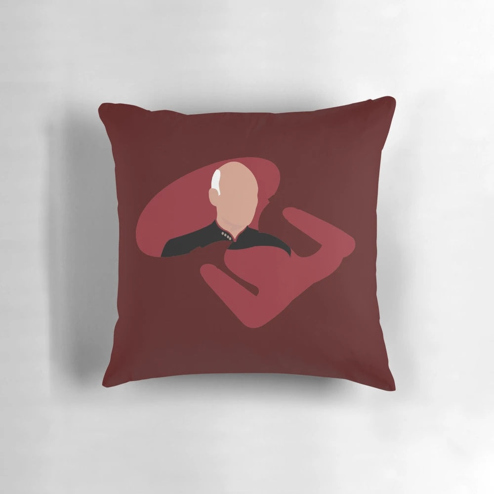 Star Trek Captain Picard Pillow with the USS Enterprise