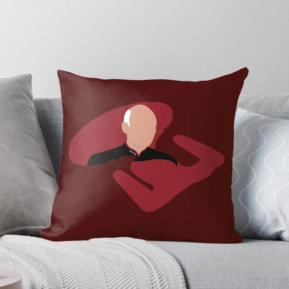Star Trek Captain Picard Pillow with the USS Enterprise