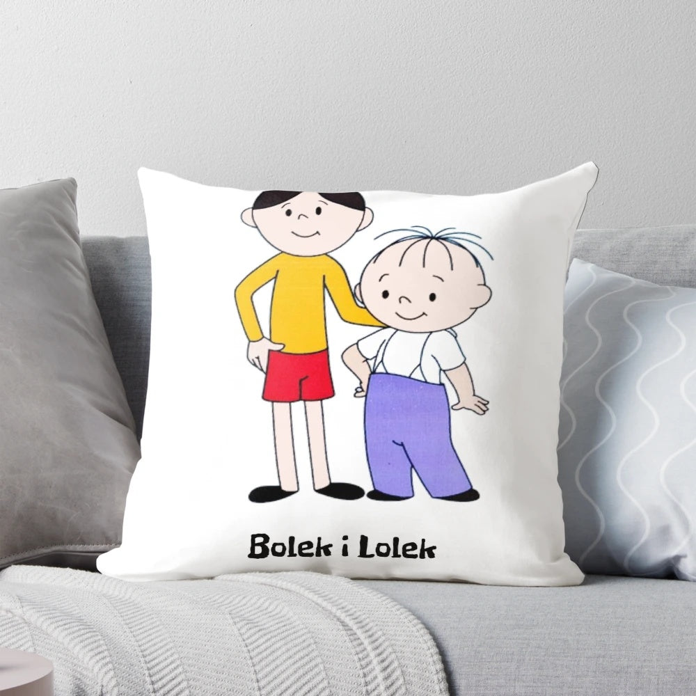 Bolek i Lolek Pillow - Retro Cartoon Cushion with Beloved Polish Characters