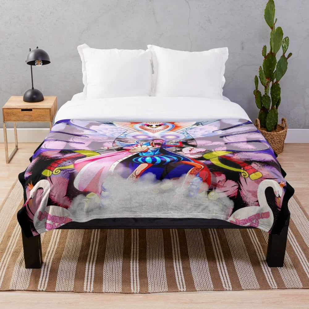 Bon Clay (Mr 2) inspired plush blanket featuring one piece anime character design