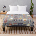 Bones TV Show Inspired Plush Blanket with Color Collage Design