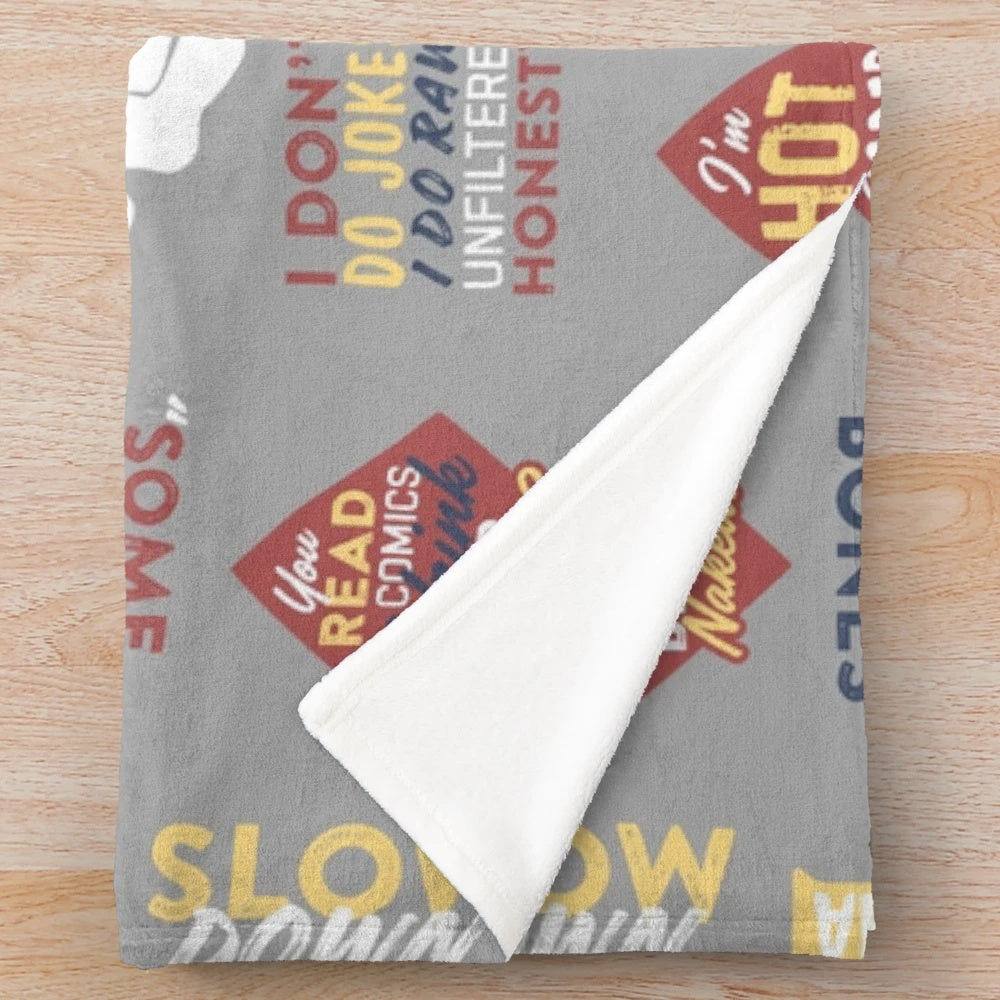 Bones TV Show Inspired Plush Blanket with Color Collage Design
