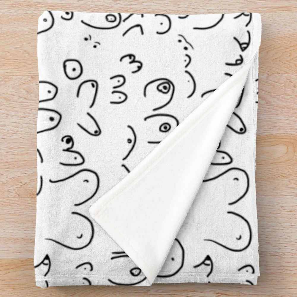 Boobs pattern plush blanket for soft and cozy home decor
