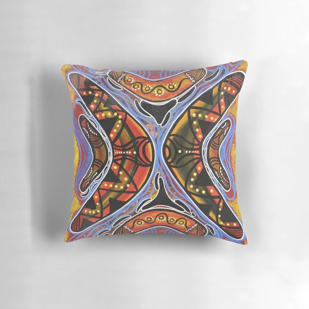 Boomerang-shaped pillow made of high-quality materials for outdoor use or travel