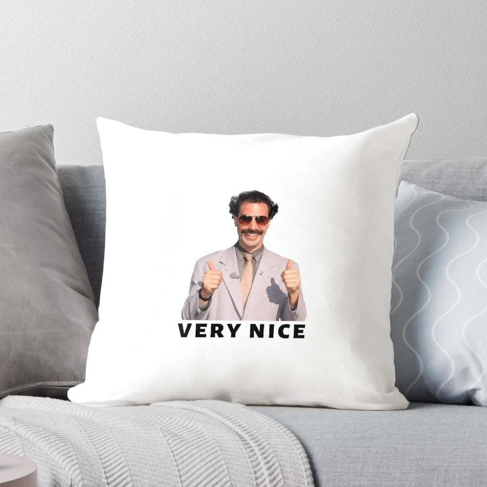 Borat-themed "Very Nice" decorative pillow