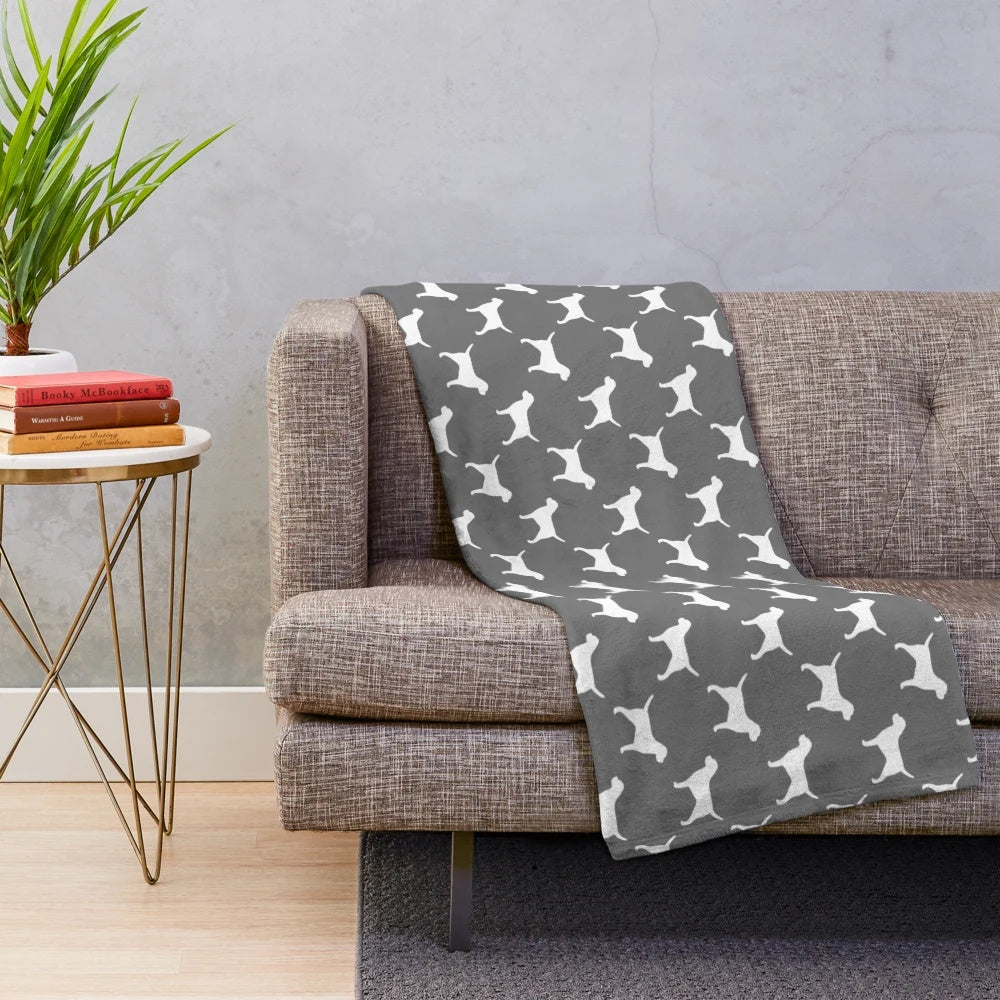 Border Terrier Dog Breed Silhouette Plush Blanket