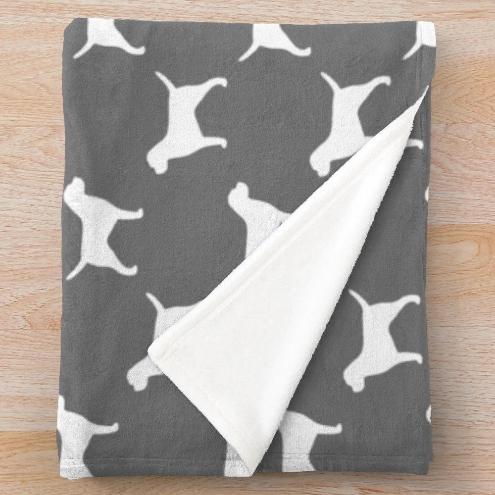 Border Terrier Dog Breed Silhouette Plush Blanket