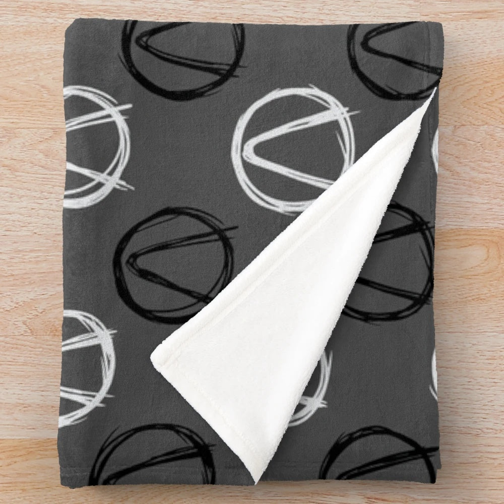 Borderlands-inspired plush blanket featuring the iconic Borderlands logo pattern