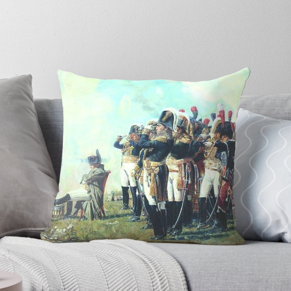 Napoleon Bonaparte Borodino Battle Themed Decorative Pillow