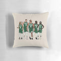 Boston Celtics Big 4 NBA players Kristaps Porzingis, Jrue Holiday, Jayson Tatum, Jaylen Brown sports basketball pillow
