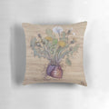 Decorative pillow with a detailed dandelion heart diagram design