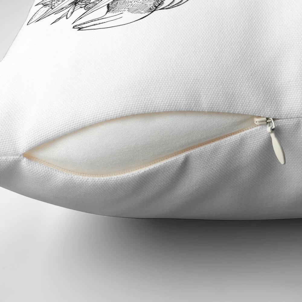 Decorative botanical pillow featuring a striking echidna design, inspired by Australian wildlife