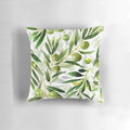 Botanical Garden Olives Decorative Throw Pillow with Floral Pattern and Leaves