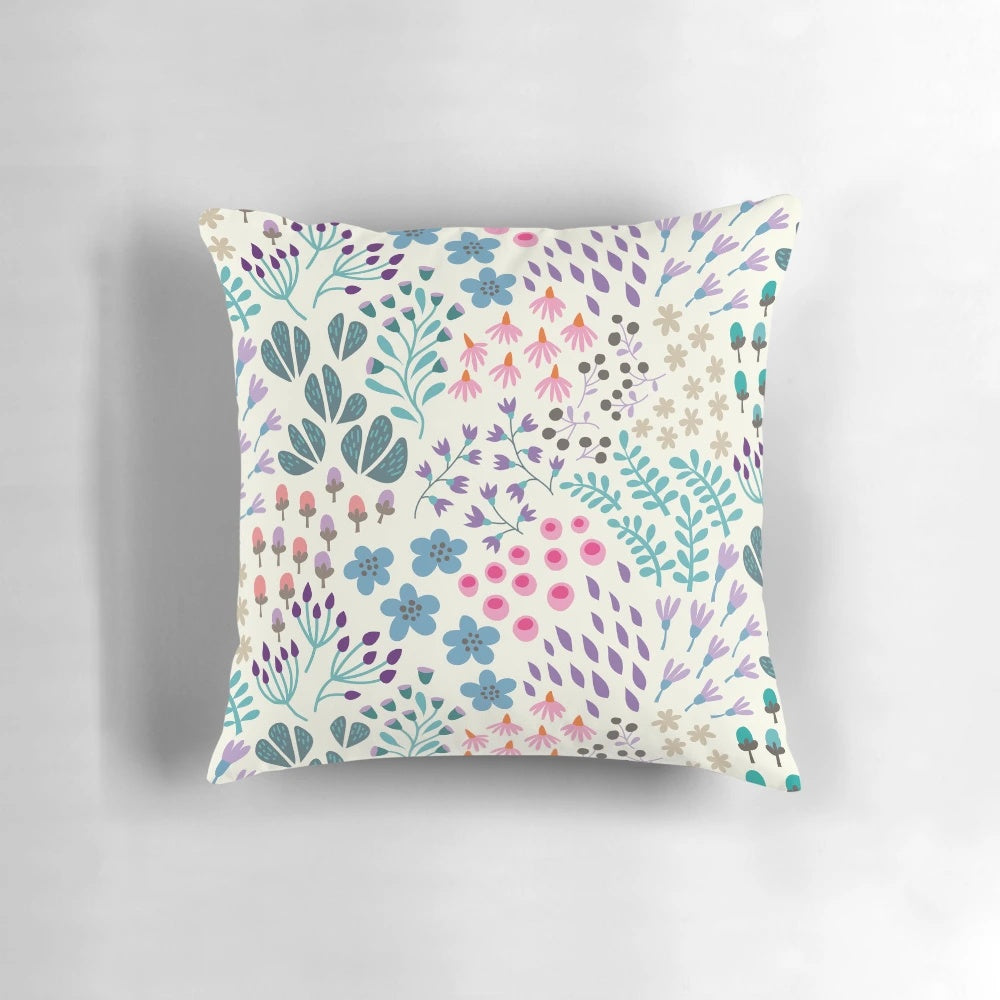 A decorative pillow featuring a botanical love letters design, perfect for autumn home decor.