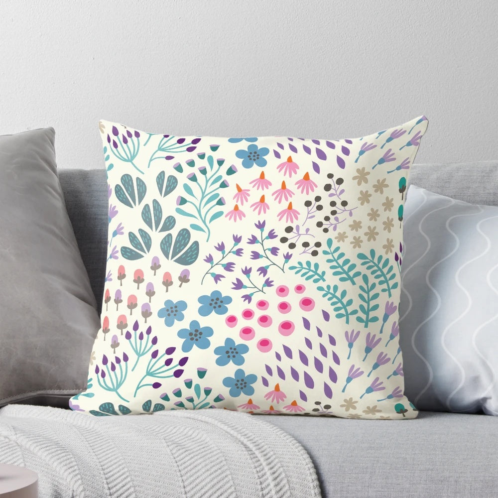 A decorative pillow featuring a botanical love letters design, perfect for autumn home decor.