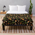 Psychedelic mushroom pattern plush blanket for fall and thanksgiving