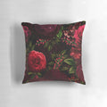 Botanical night garden pillow with mystical floral pattern