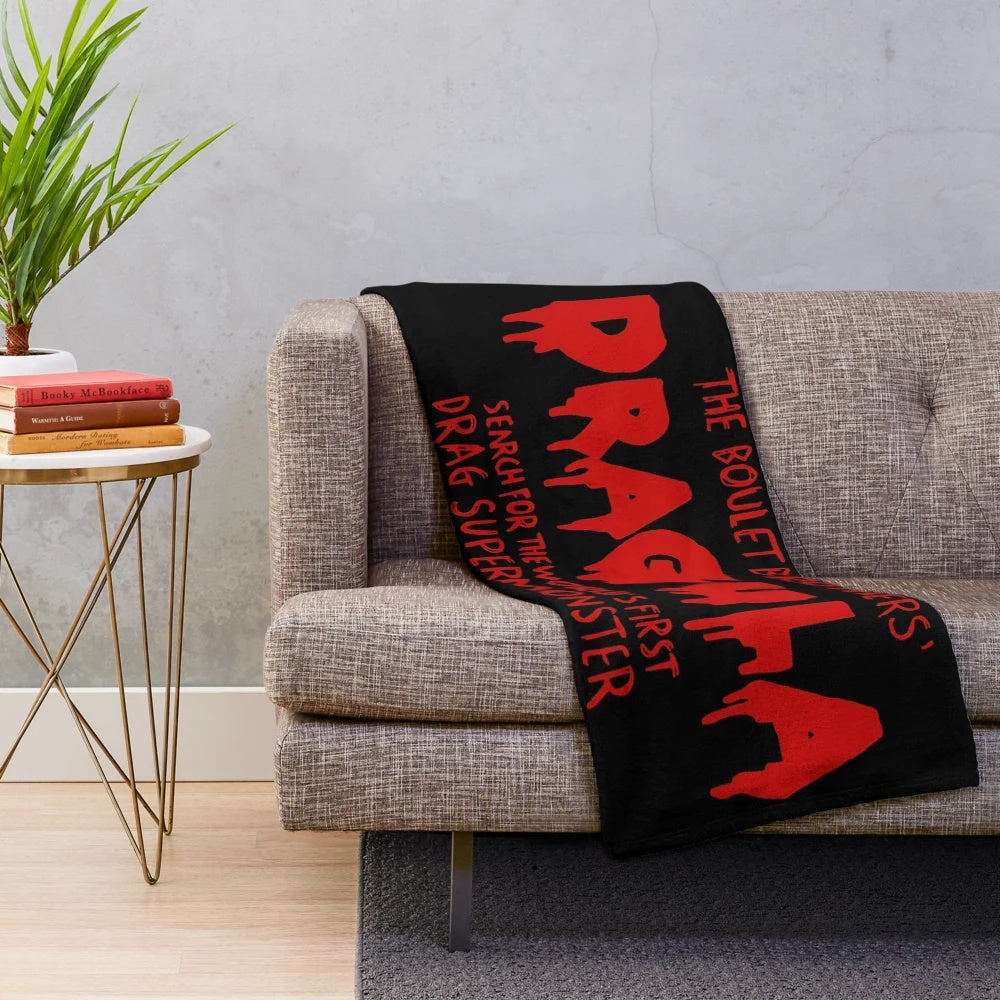 Boulet Brothers' Dragula-themed plush blanket with horror and gothic design