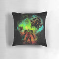 Bounty Hunter of Space video game-inspired pillow with Samus and Metroid design