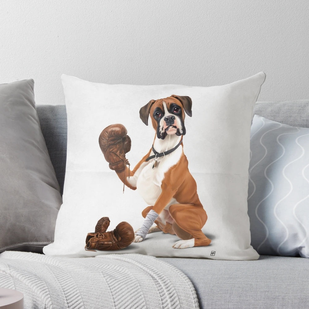 Boxer (Wordless) Pillow, a soft and expressive animal-inspired home accent