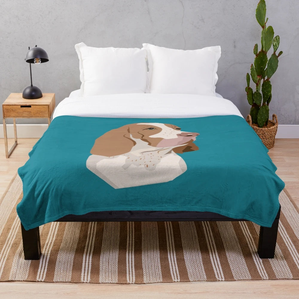 Bracco Italiano dog breed inspired plush blanket