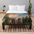 Brachiosaurus dinosaur themed plush blanket