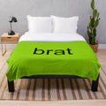 Soft and cozy brat-inspired plush blanket for music enthusiasts