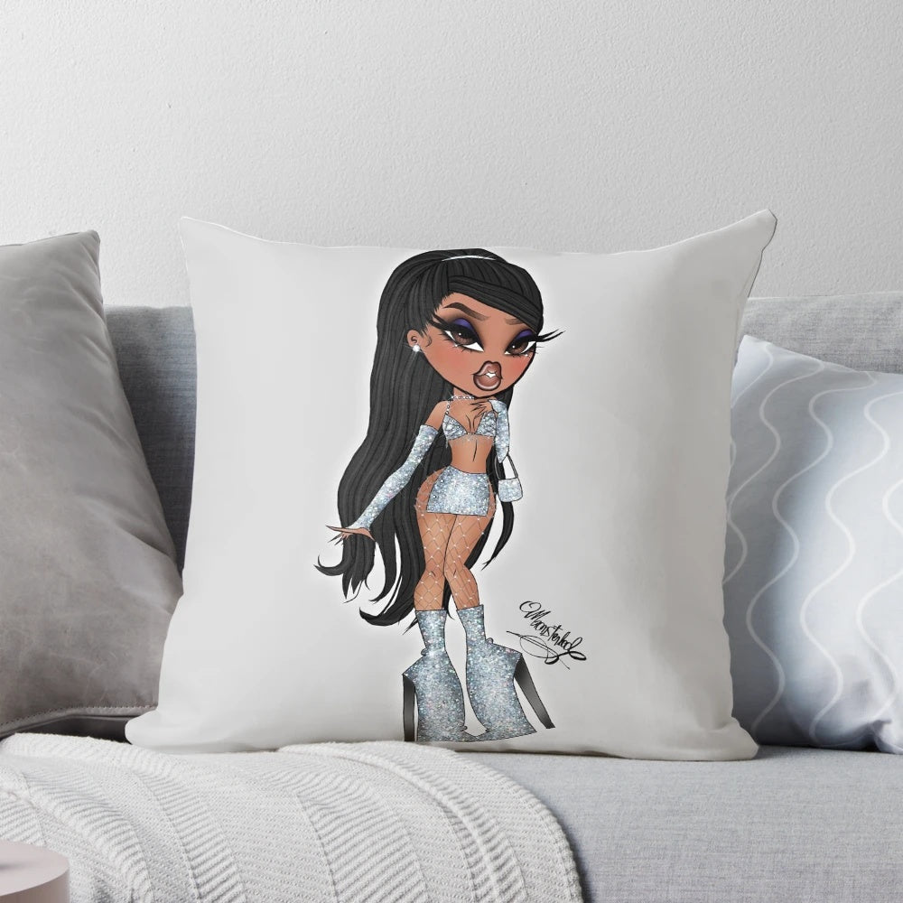Bratz Icy Girlz Jade Pillow featuring a Monsterlool drawing