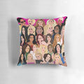 Bravo TV Real Housewives Montage Throw Pillow featuring RHONY, RHOBH, RHOA, RHONJ, RHOC, RHOP, RHOD, and VPR