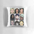 A plush and comfortable pillow featuring mugshot photos from the Real Housewives franchise on Bravo TV.